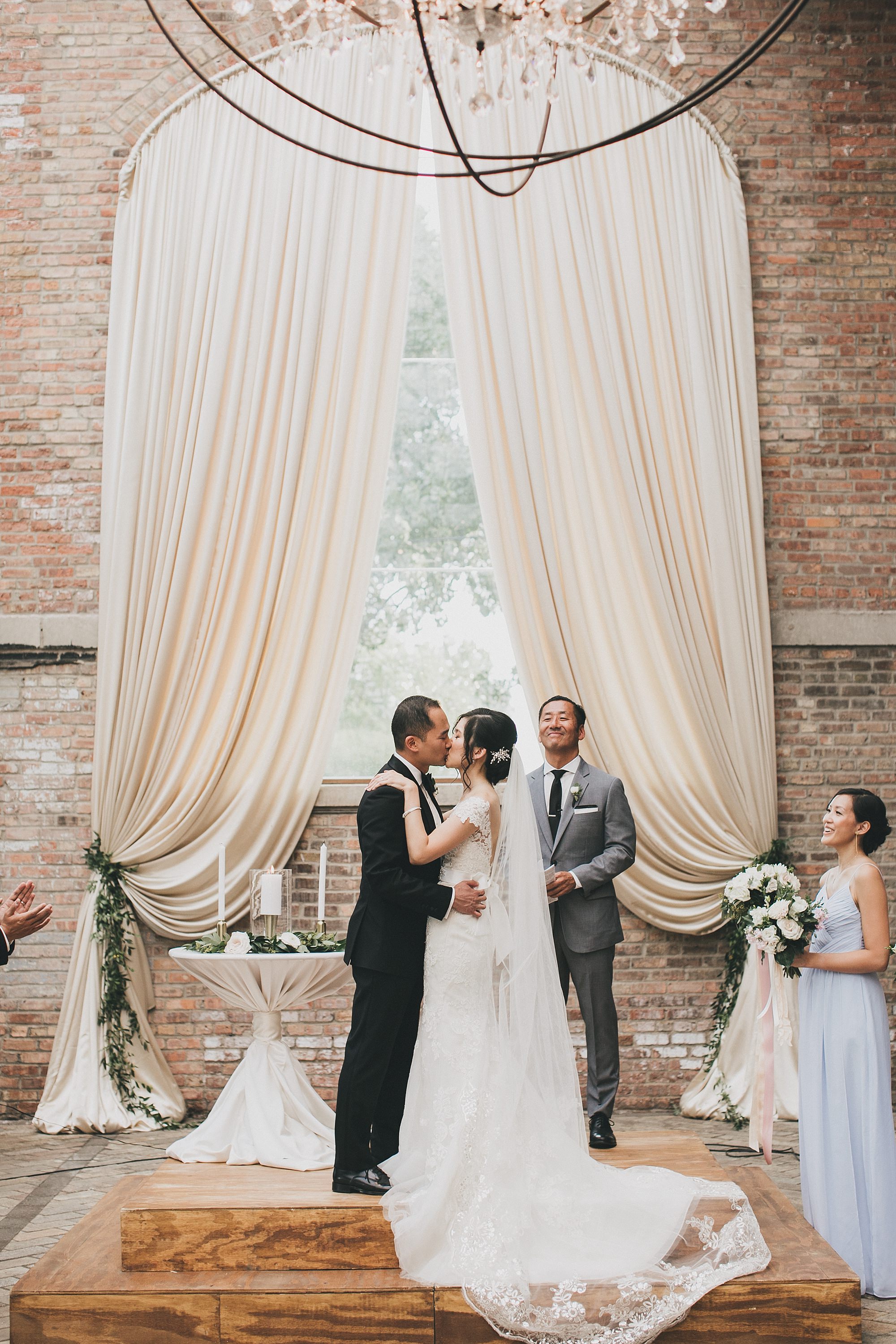 South Loop Tea Ceremony – Art Institute South Garden – Bridgeport Art Center Wedding – Chicago, IL – Leslie & Brian
